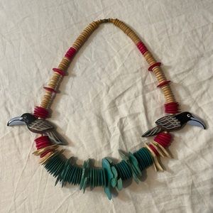 💫Tropical handmade vintage wood necklace